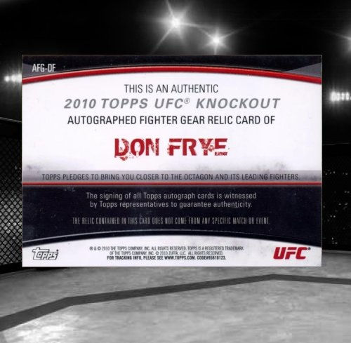 2010 Topps UFC Knockout Auto Fighter Relic #AFG-DF Don Frye