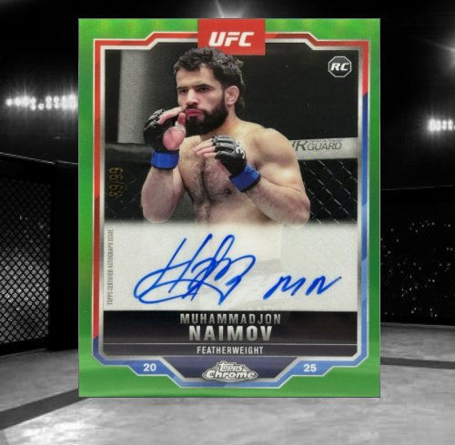 2025 Topps Chrome UFC - Chrome Rookie Autographs CRA-MN Muhammadjon Naimov
