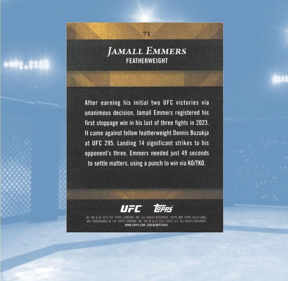 2024 Topps Gold Label UFC #71 Jamall Emmers