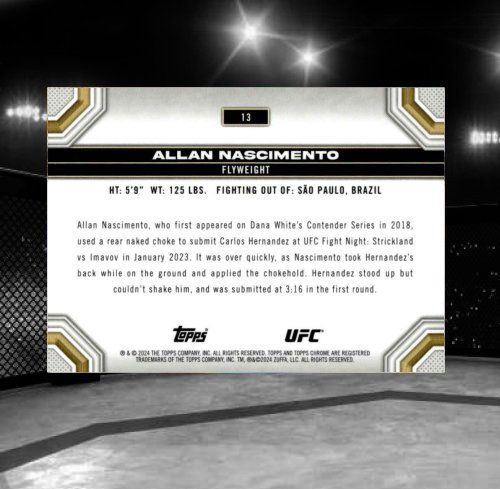 2024 Topps Chrome UFC #13 Allan Nascimento