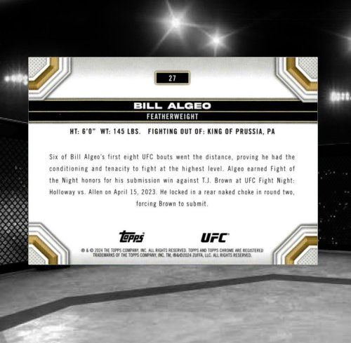 2024 Topps Chrome UFC #28 Bill Algeo