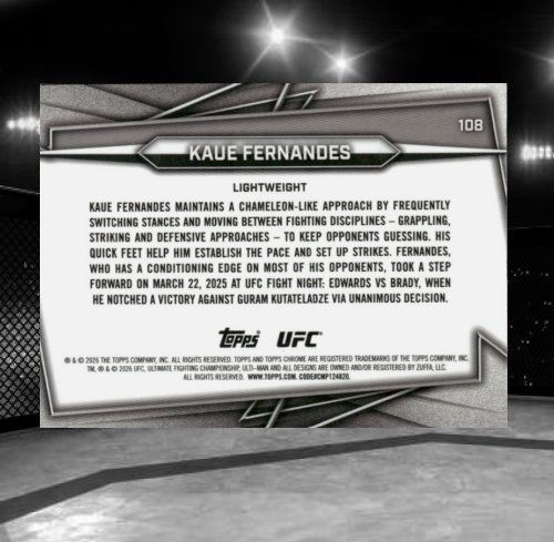2026 Topps Chrome UFC #108 Kaue Fernandes