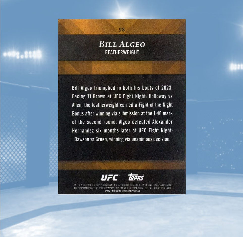 2024 Topps Gold Label UFC #98 Bill Algeo
