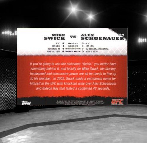 2009 Topps UFC Round 1 #24 Mike Swick / Alex Schoenauer