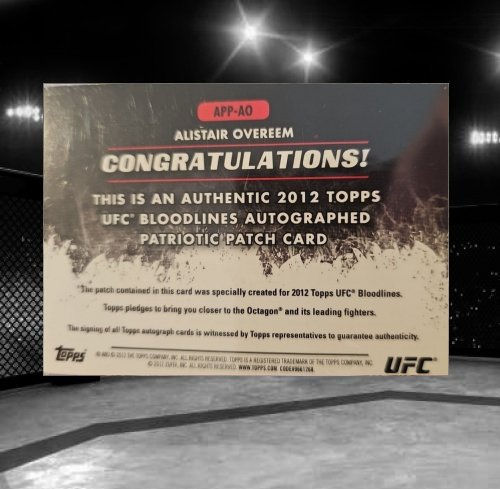 2012 Topps UFC Bloodlines - Patriotic Patch Auto #APP-AO Alistair Overeem