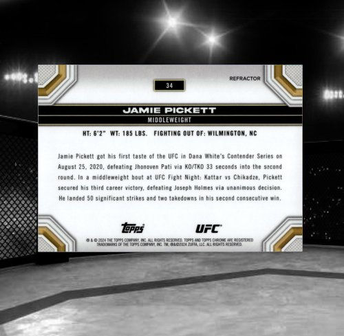 2024 Topps Chrome UFC #34 Jamie Pickett