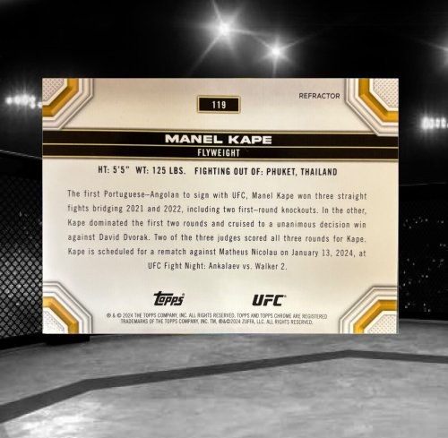 2024 Topps Chrome UFC #119 Manel Kape