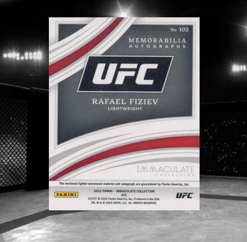 2022 Panini Immaculate Collection UFC #102 Rafael Fiziev