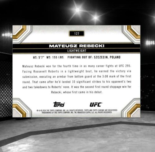 2024 Topps Chrome UFC #127 Mateusz Rebecki