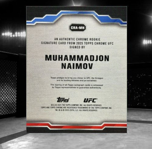 2025 Topps Chrome UFC - Chrome Rookie Autographs CRA-MN Muhammadjon Naimov