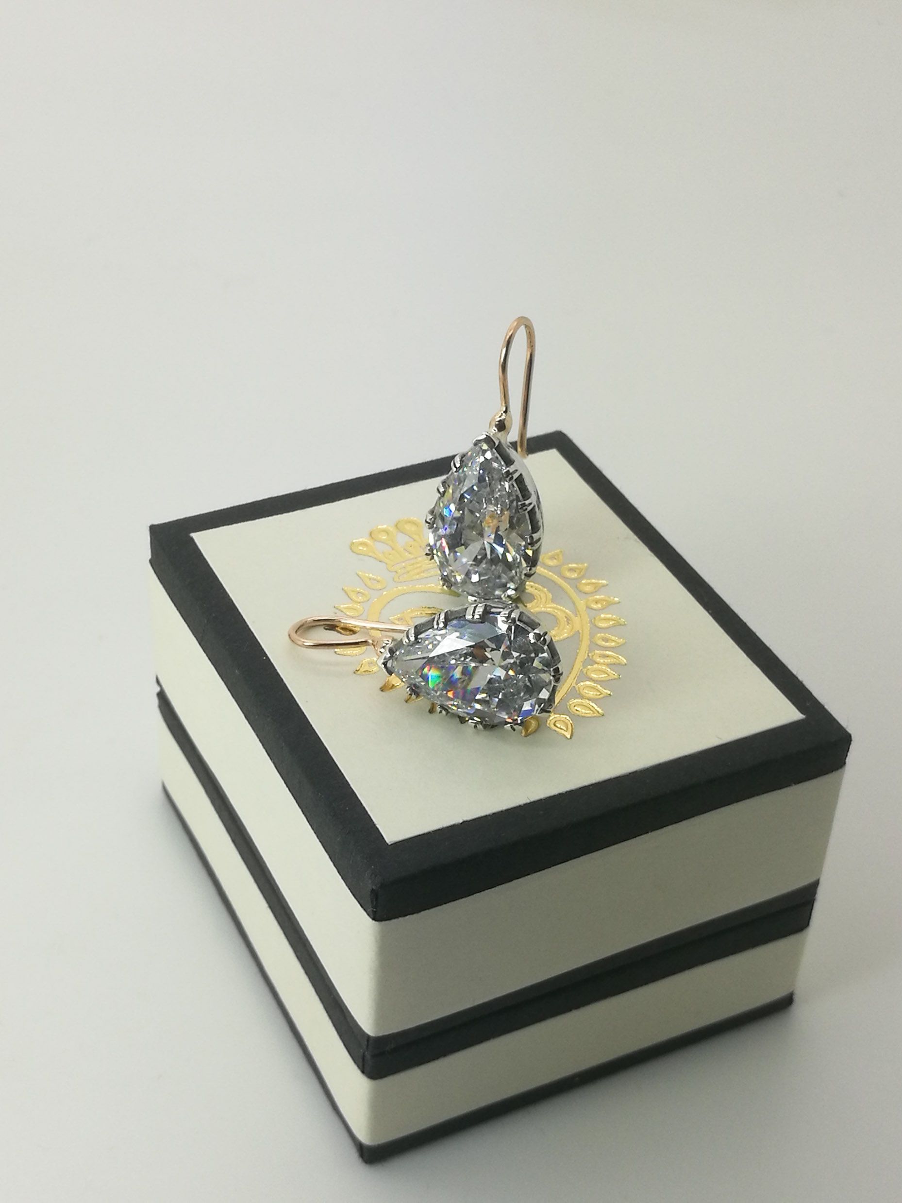 Pear-Drop Georgian paste style earrings