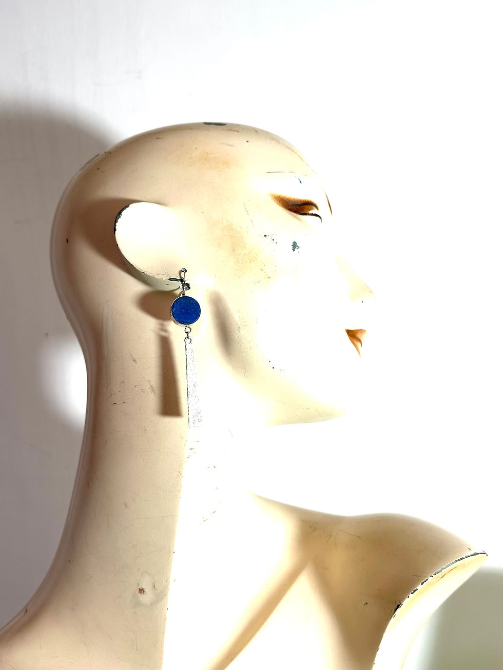 Thumbnail: Lapis Lazuli Silver Drop Earrings