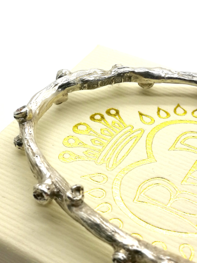 Thumbnail: Sterling Silver Rose Branch Handmade Bracelet