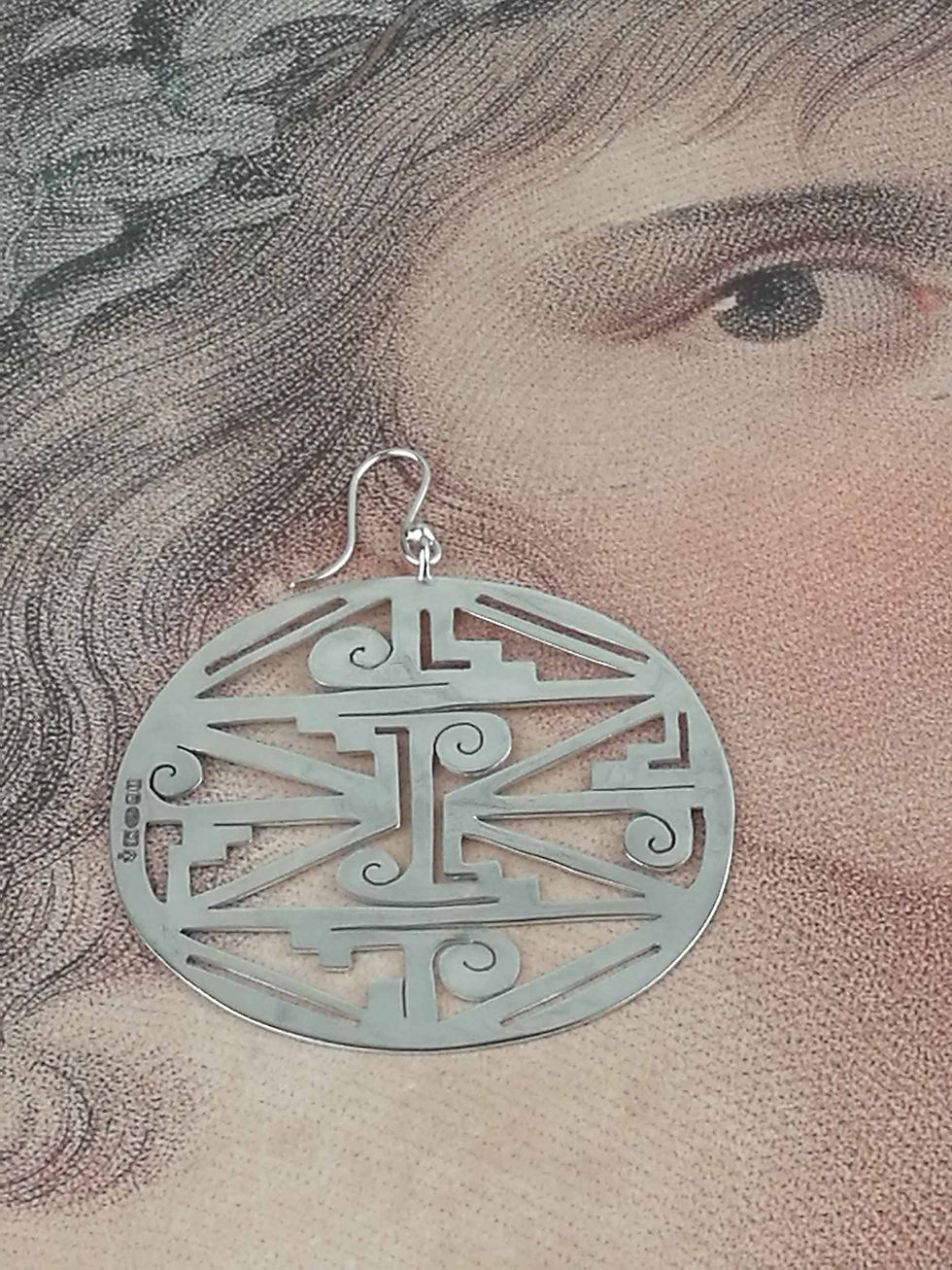 Thumbnail: Sterling Silver Lunar Disc Earrings