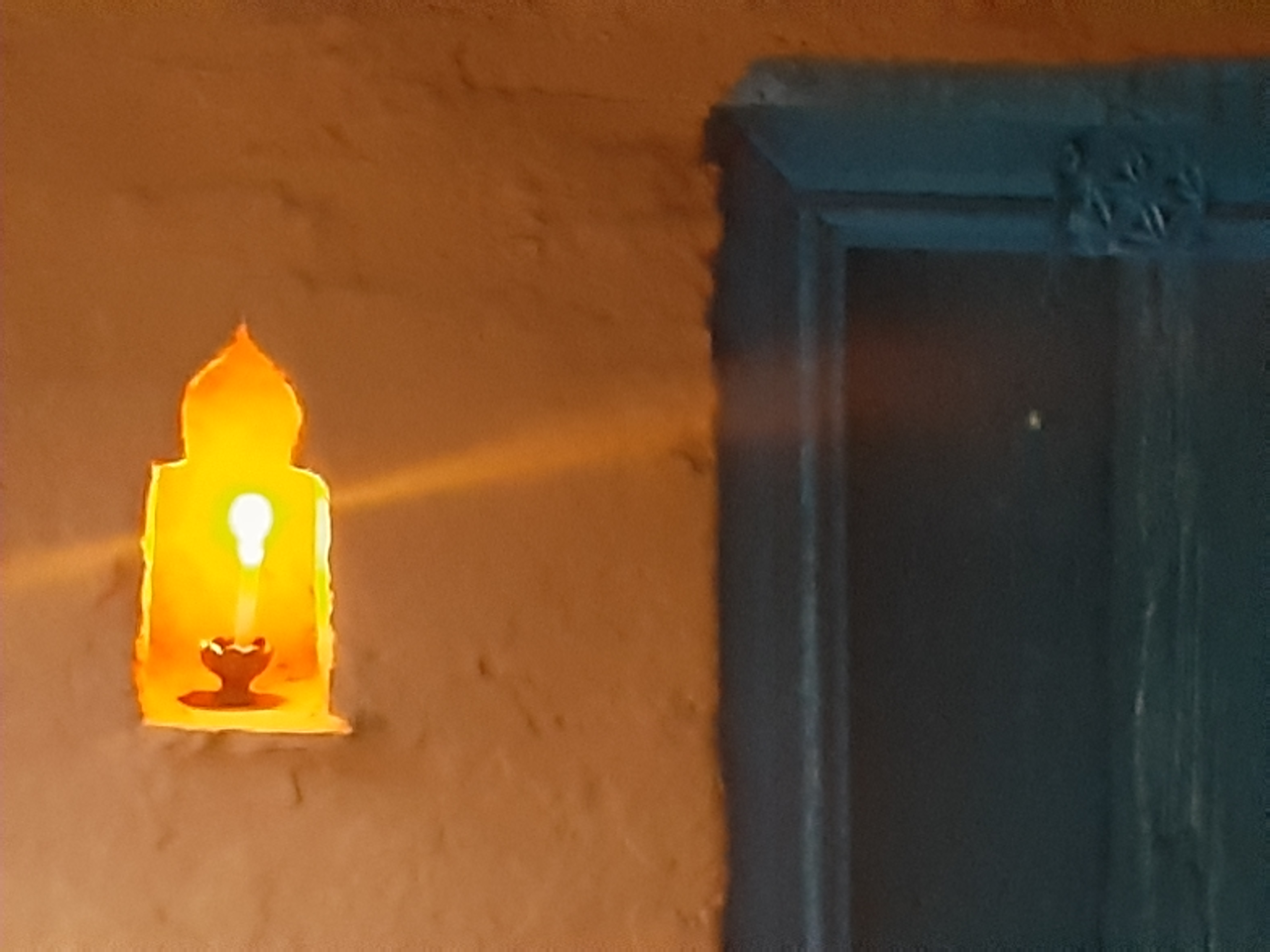 Night lamp outside the house