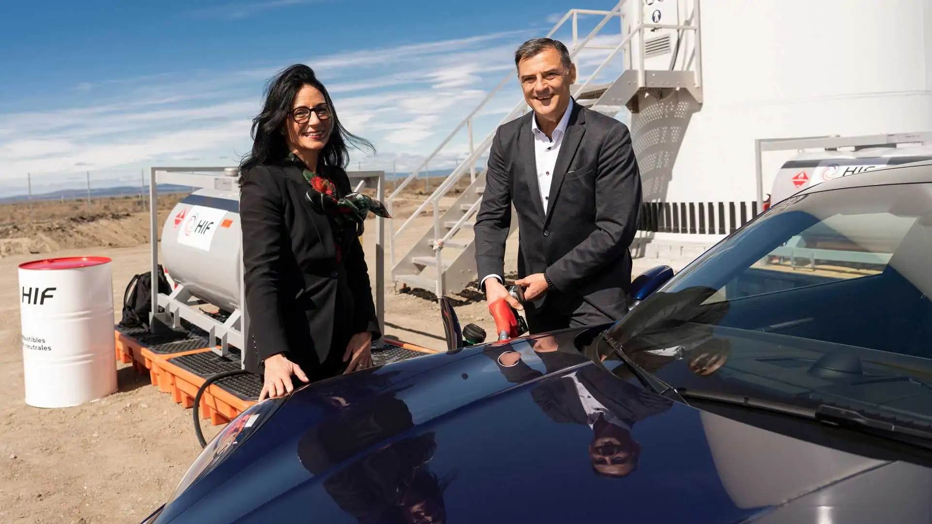Porsche Executive Board members Barbara Frenkel and Michael Steiner