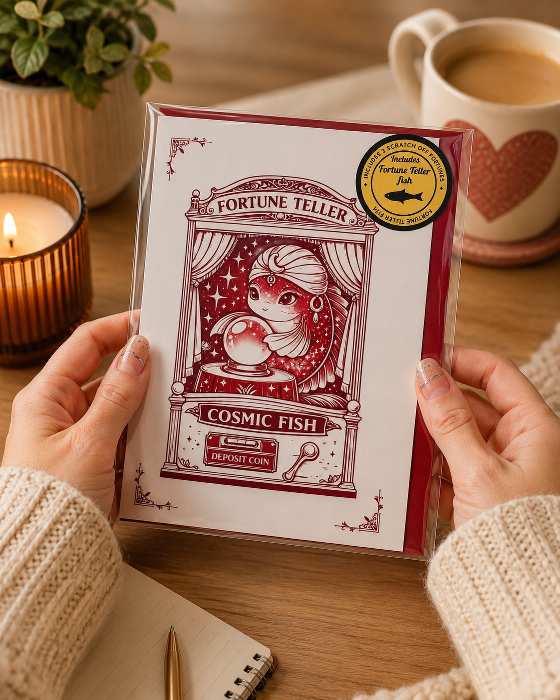 (FISH01)Cosmic Fish Fortune Teller Card
