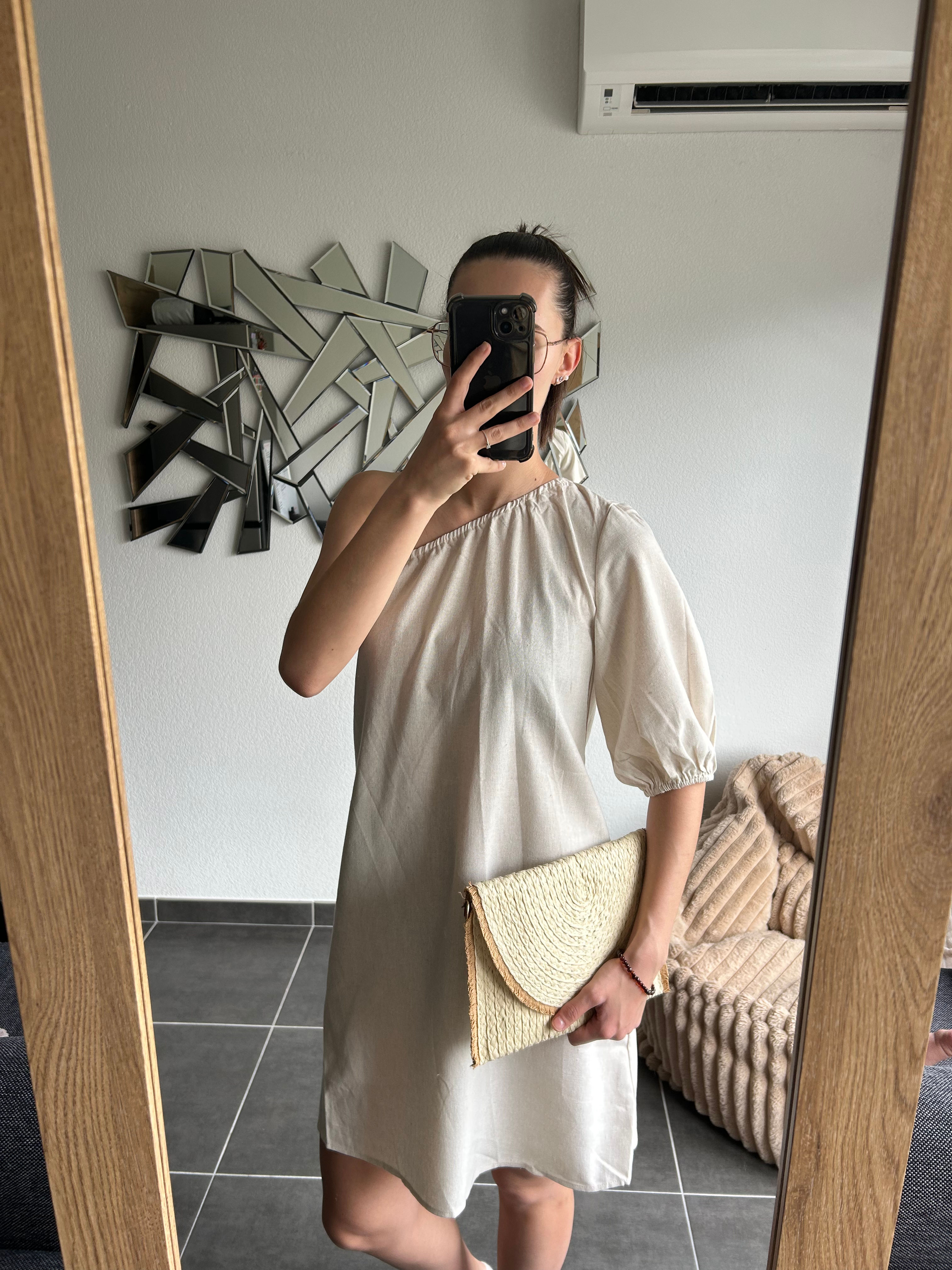 Robe asymétrique - Beige