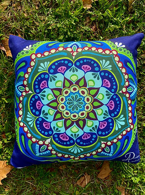 Vente Création artistique Mandala Art Bien être Coussin Audrey Devaux Cap d'Ail Nice Menton Monaco
