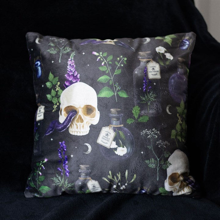 35cm Dark Fantasy Skull Cushion 