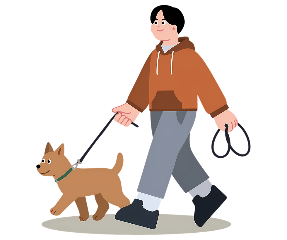 cartoon dog with man