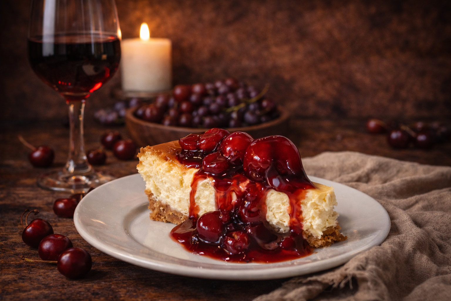 Port Cherry Cheesecake (Red Wine Cherry Cheesecake Recipe)