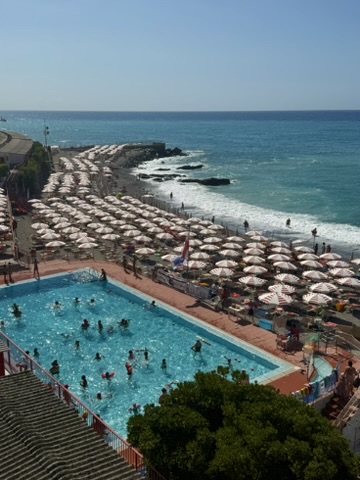 One of the many beach clubs near Genoa
