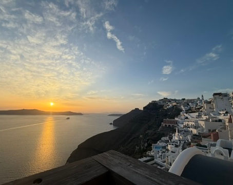 Sunset view in Santorini, Greece