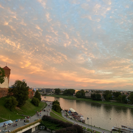 The vistula river in Krakow, Poland