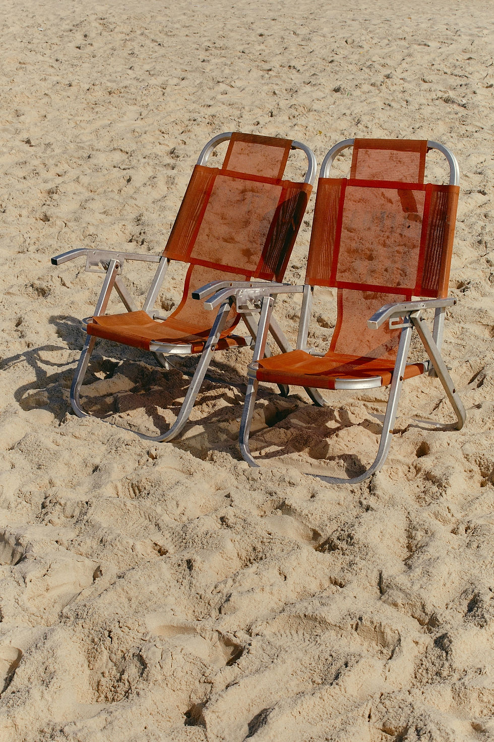 Beach chairs in the sand