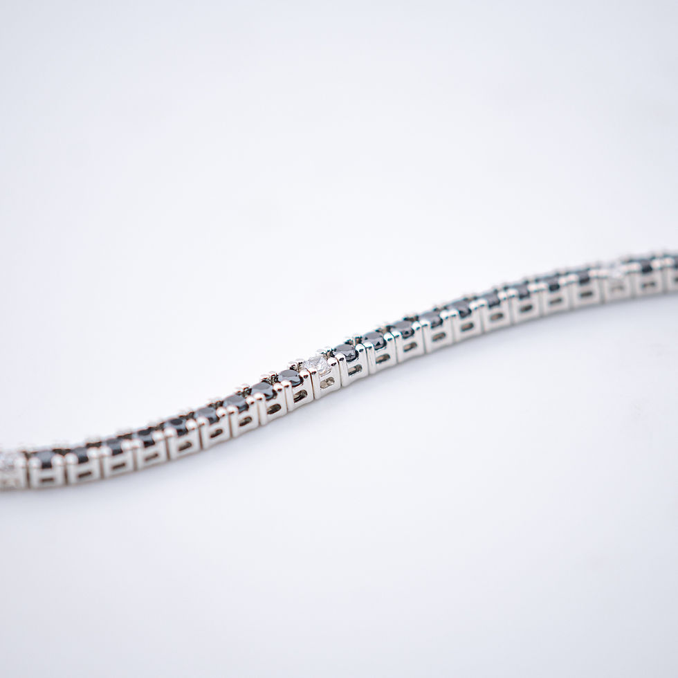 Bracciale "Tennis" Argento e Zirconi Neri e Bianchi BRA 176 M17