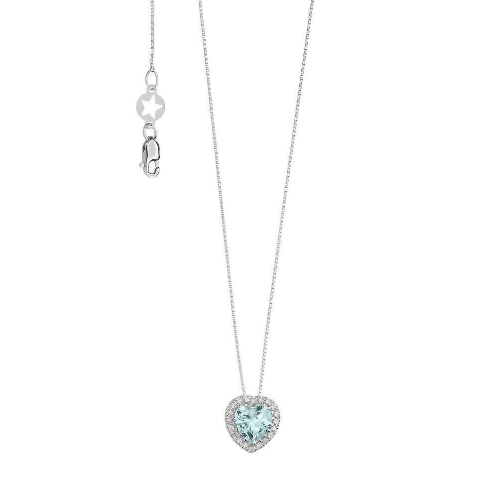 Girocollo Azzurra, acquamarina, diamanti e oro Comete GLQ 289