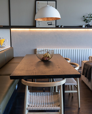 detail shot of dining table