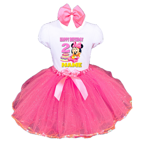 blue dress for baby girl Mouse Pink Birthday Tutu Outfit,Miss Mouse Ribbon Tutu,Miss Mouse Dress 5T / Tutu-Shirt-Hairbow main image 0