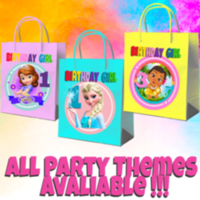 Multi-Color Party Goodie Bags, All Party Themes, 15 Favor Bags Personalized