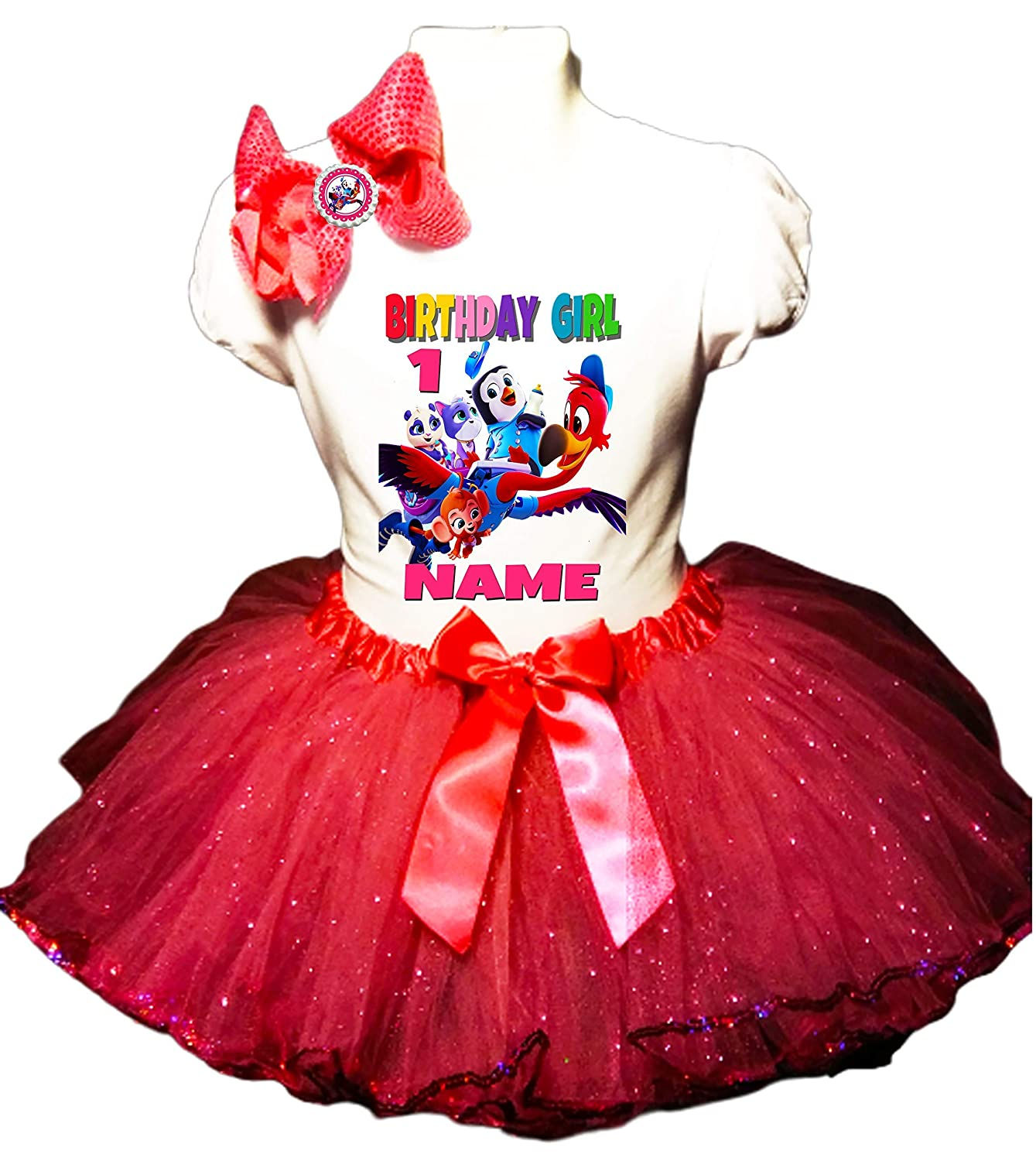 T.O.T.S. Outfit Fuchsia Tutu Party Dress Shirt Girl Birthday Tots