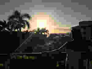 Watching the sunset from our balcony