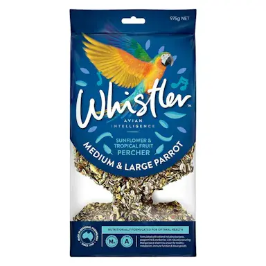 Whistler Medium & Large Parrot Sunflower & Tropical Fruit Blend Percher 975g