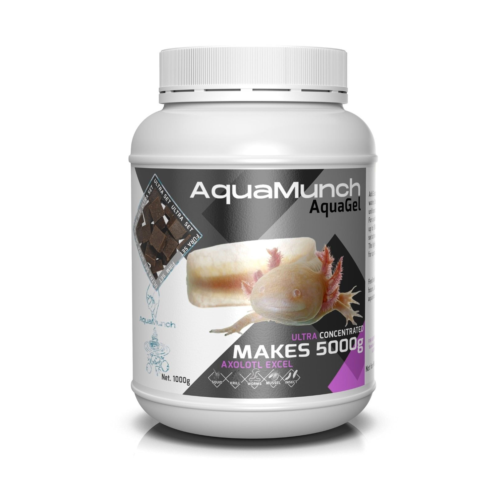 AquaMunch AquaGel Axolotl Excel Gel Feed 1000g (1kg)