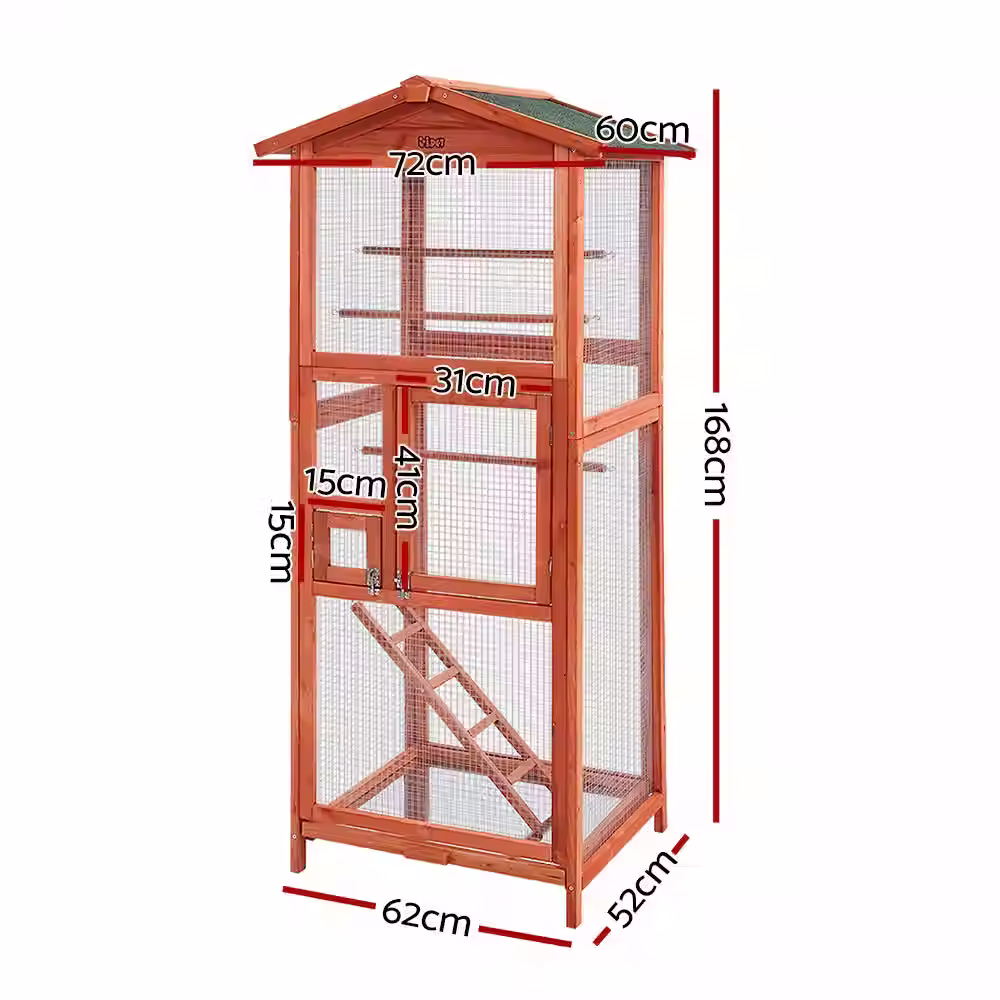 Cage XL] I.Pet Bird Cage Pet Cages Large Aviary Parrot Carrier Travel Canary Woo