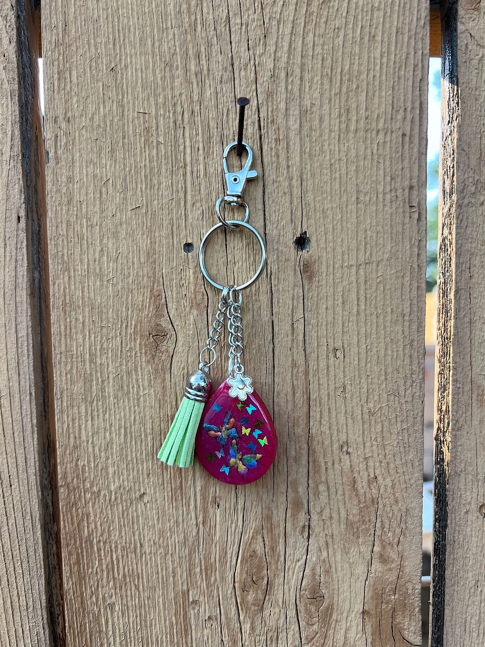 Pink Butterfly Keychain