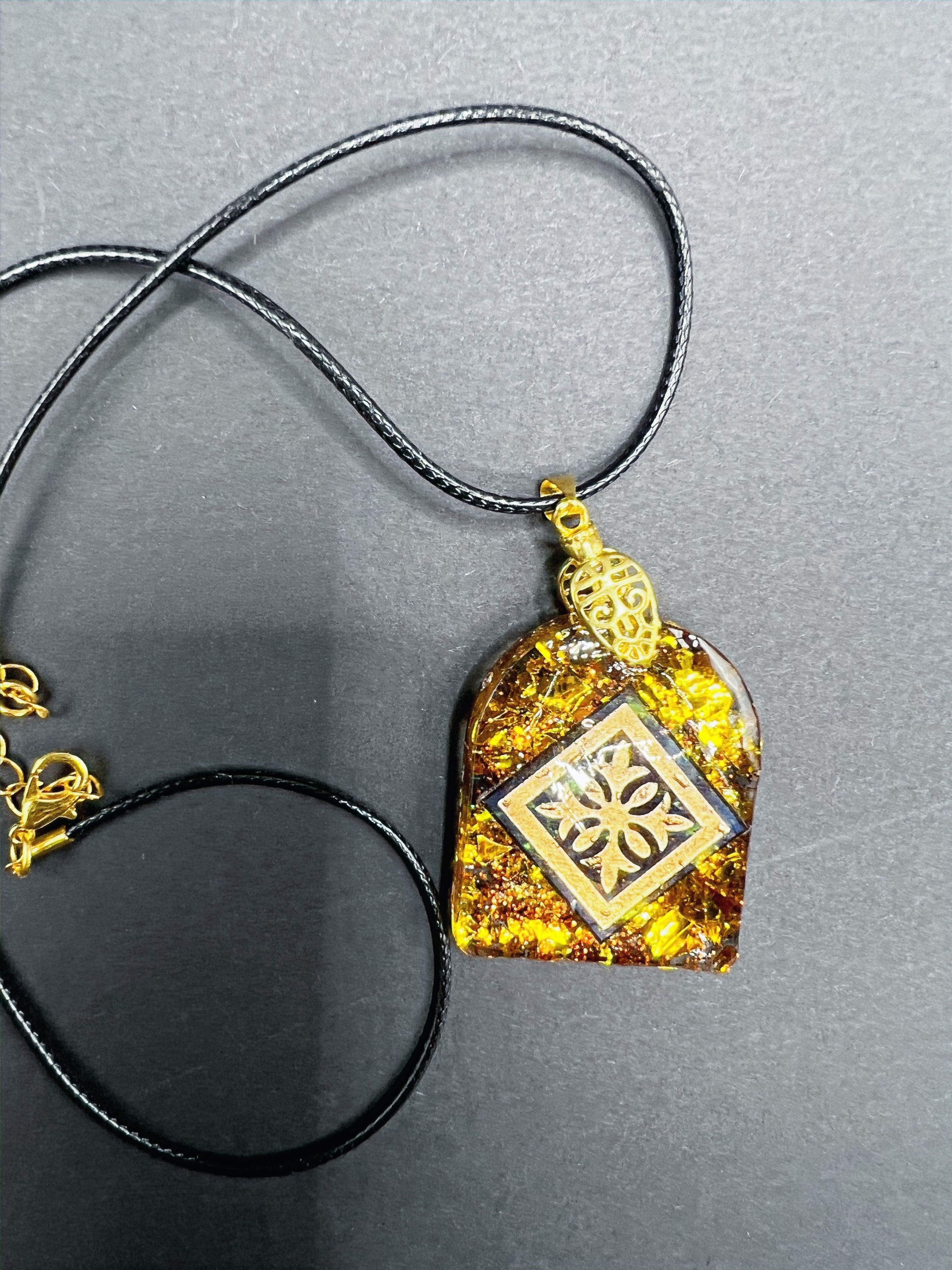 Cathedral Gold Foil Pendant Resin