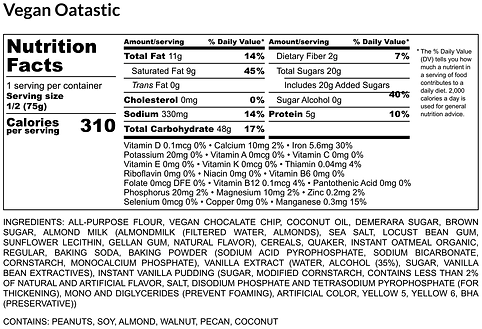 Vegan Oatastic - Nutrition Label.png