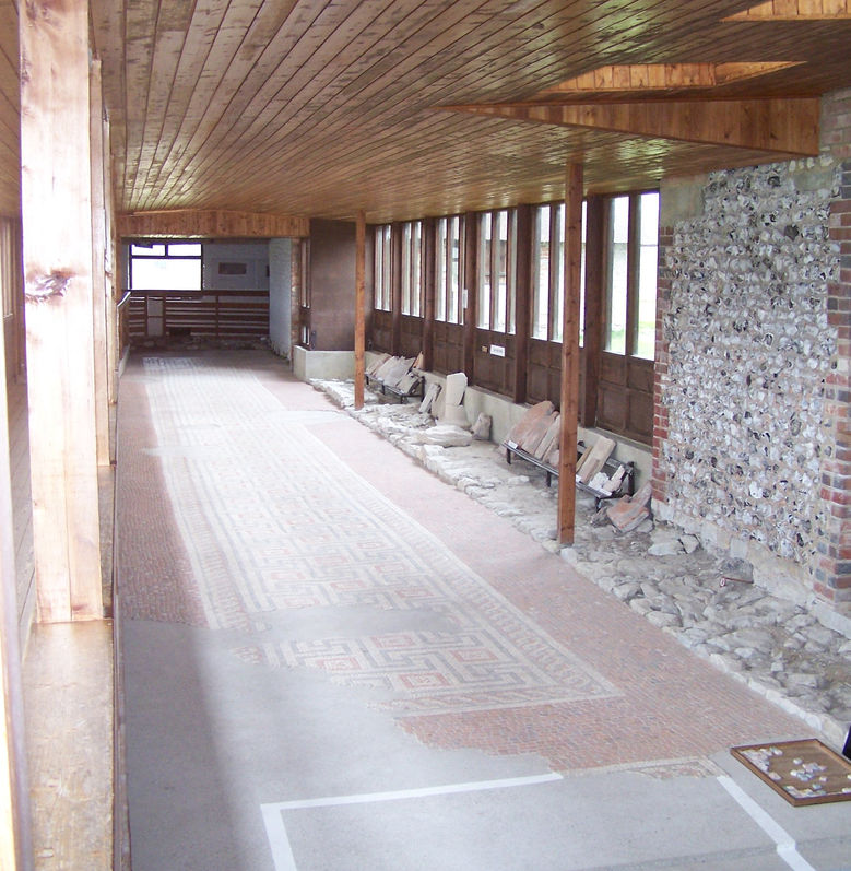 roman villa north corridor mosaic floor