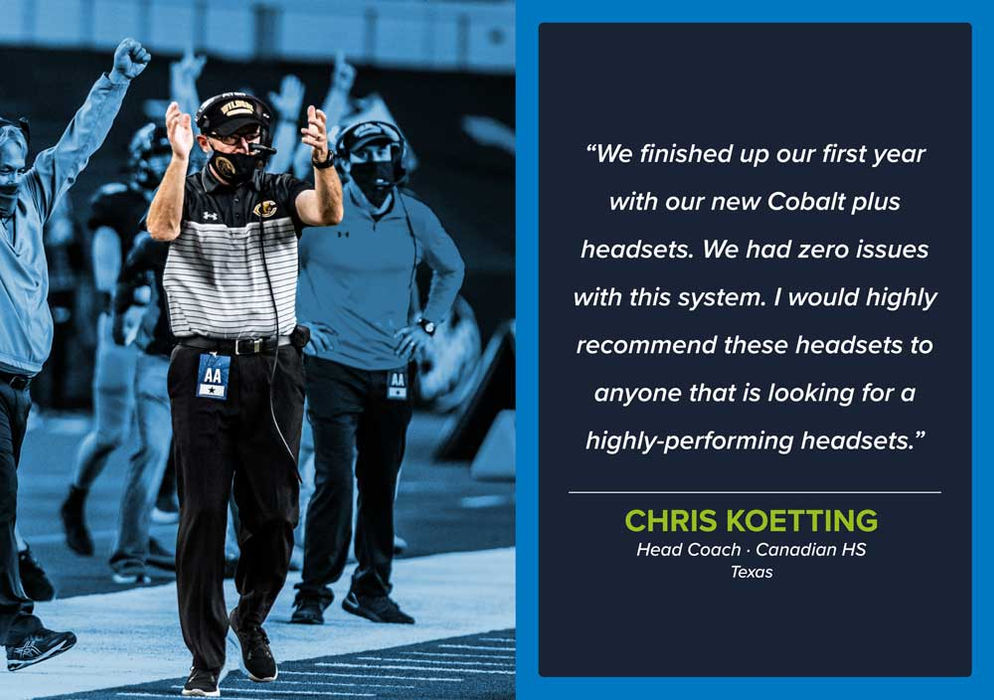 Head Coach Chris Koetting wearing CoachComm Coaching Headset