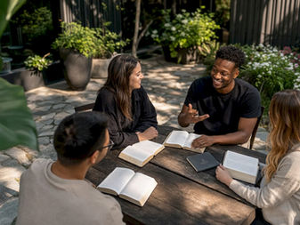 Congregation listening to pastor in church sanctuary