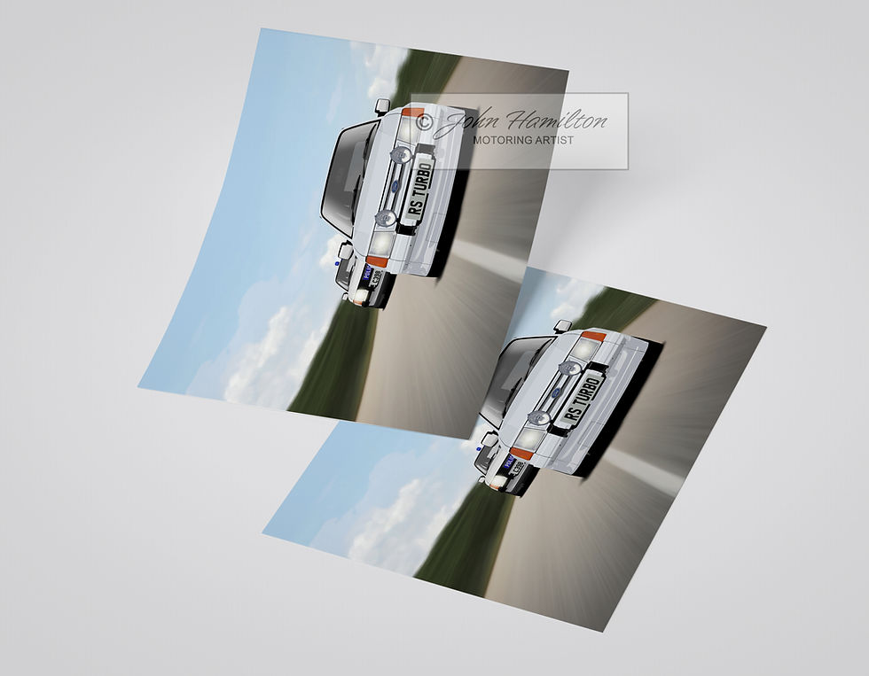 Thumbnail: Personalised Ford Escort Mk3  RS Turbo Art Print Police Chase