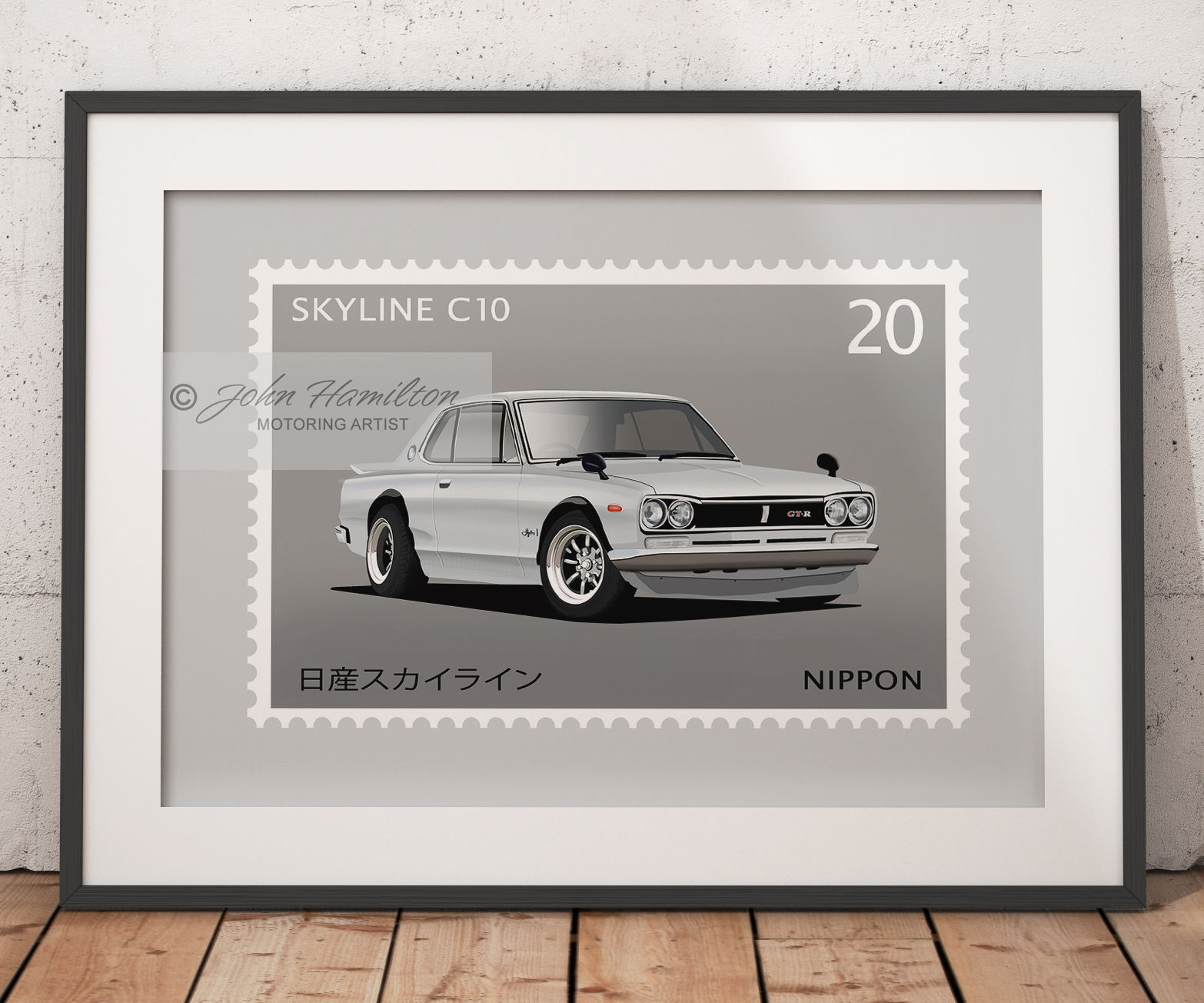 Nissan Skyline C10 stamp art print