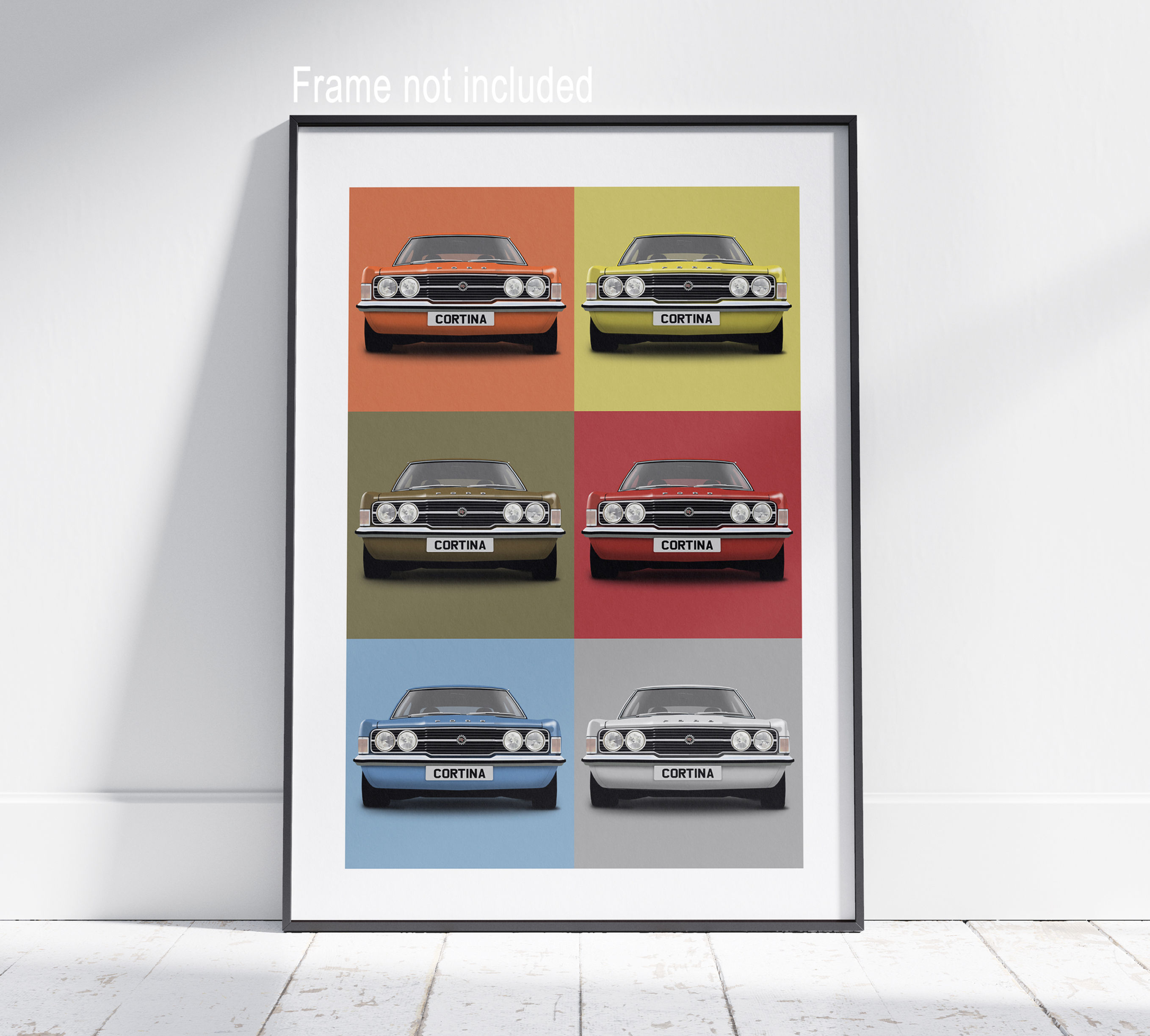 Ford Cortina Mk3 GT colour collection illustration