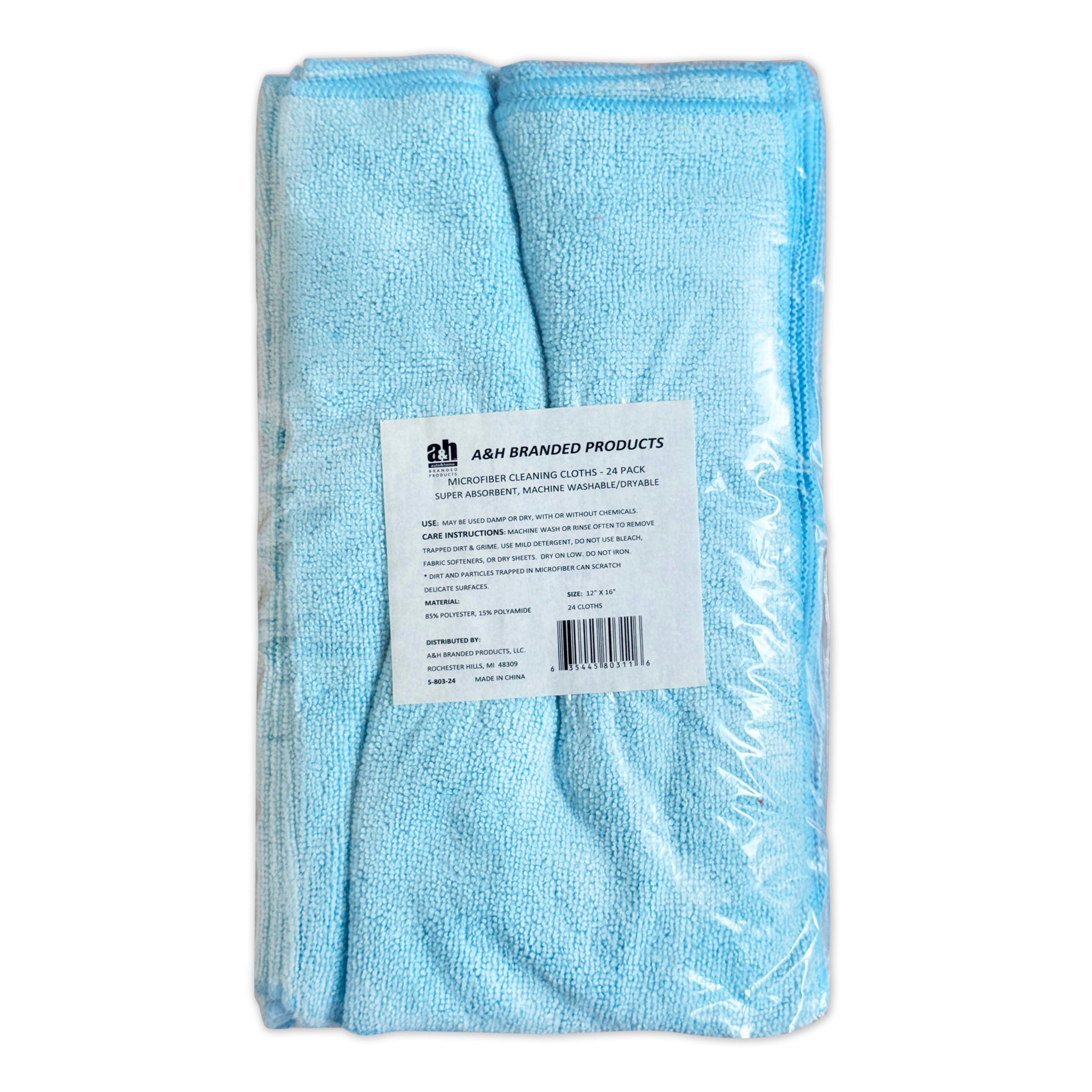 MICROFIBER MULTI-PURPOSE CLEANING TOWELS (S-803-24) - 12" x 16" 24-PACK
